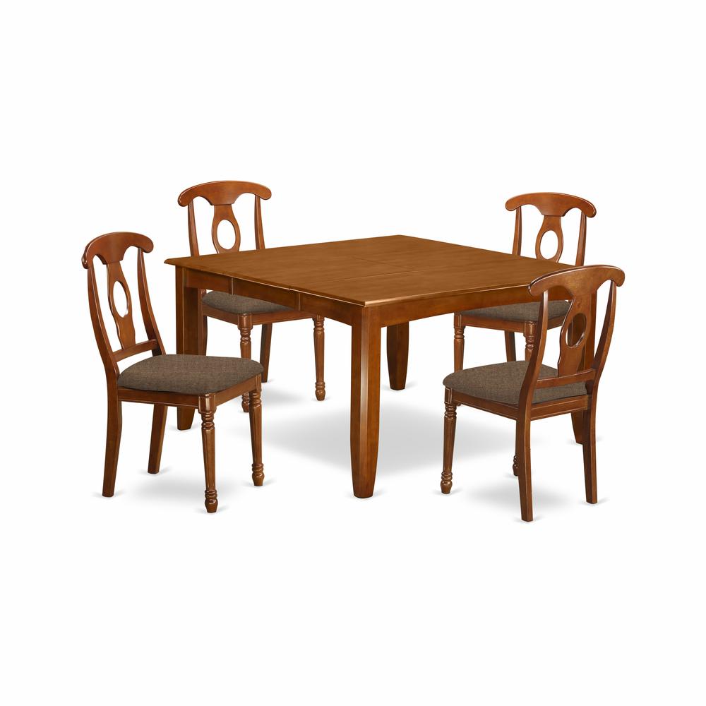 PFNA5-SBR-C 5 Pc Dining room set-Table with Leaf and 4 Dinette Chairs.. Picture 1
