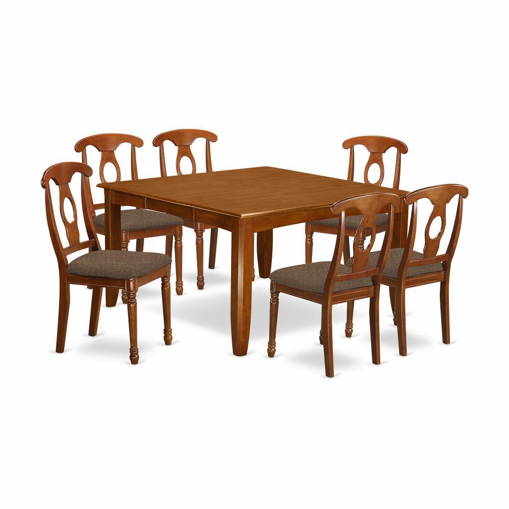 PFNA7-SBR-C 7 Pc Formal Dining room set for 6-Dining Table and 6 Dinette Chairs.. Picture 1