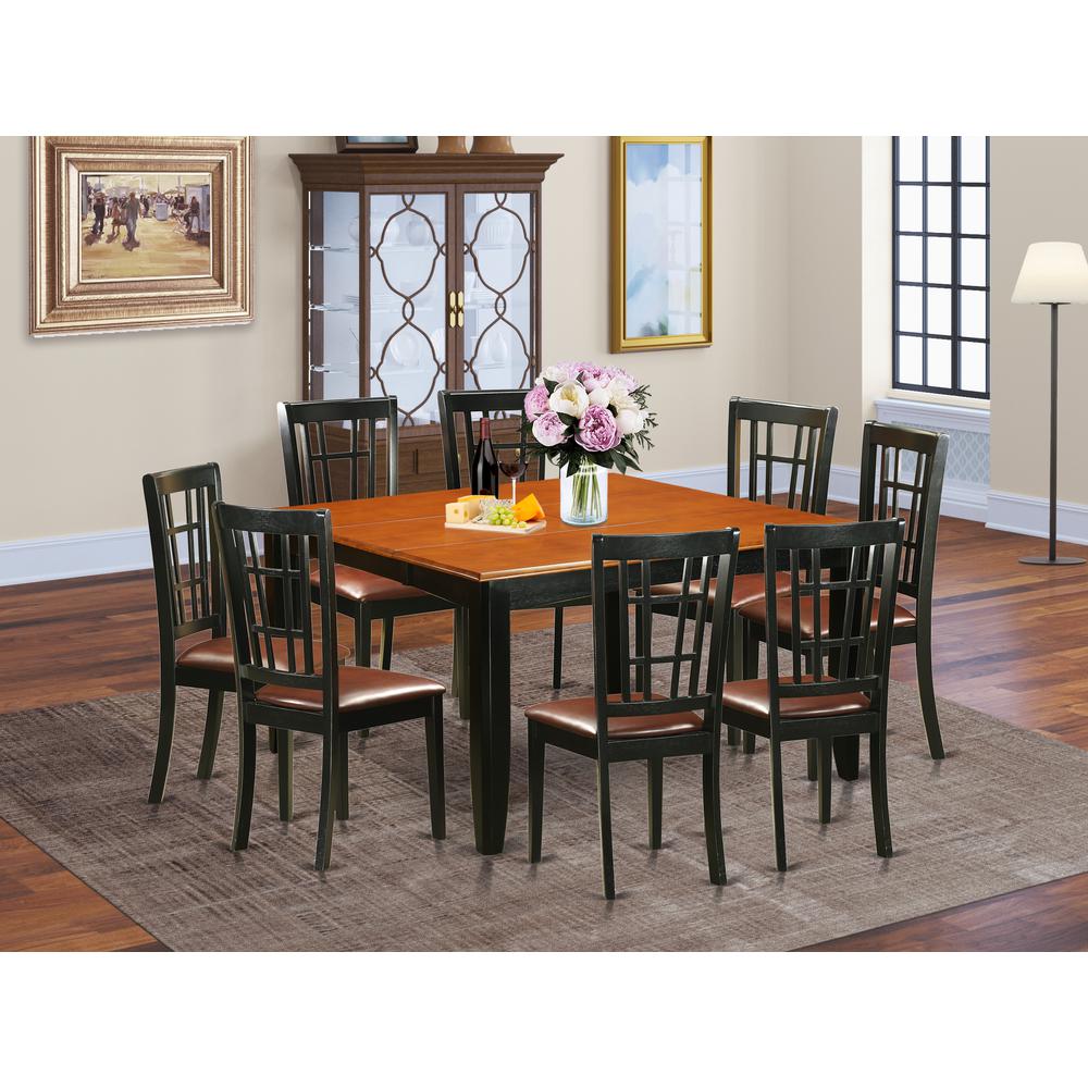 9  PC  Dining  room  set-Dining  Table  and  8  Wooden  Dining  Chairs. Picture 1