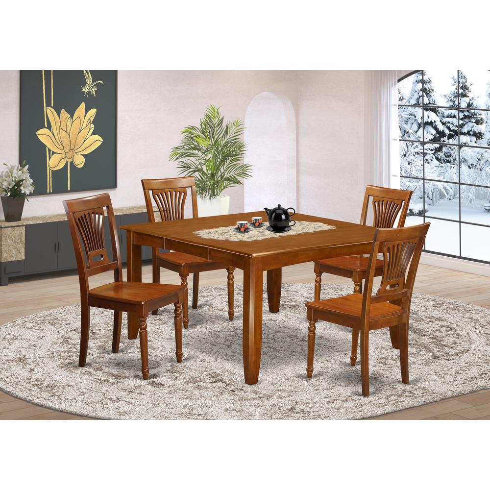 5  Pc  Dining  room  set-Square  Table  that  has  an  Leaf  and  4  Dining  Chairs. Picture 1