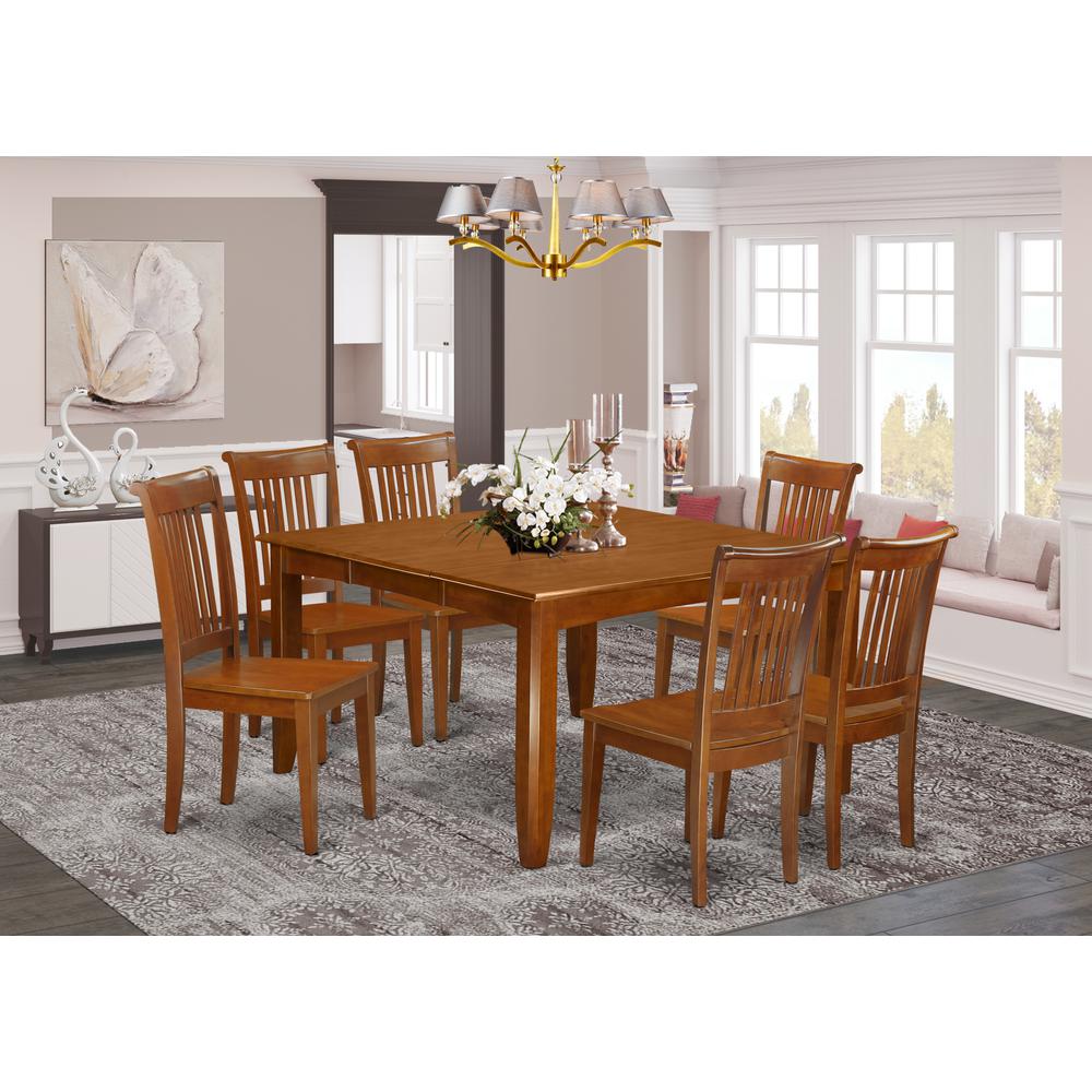 7  Pc  Dining  set-Table  with  Leaf  and  6  Dinette  Chairs. Picture 1