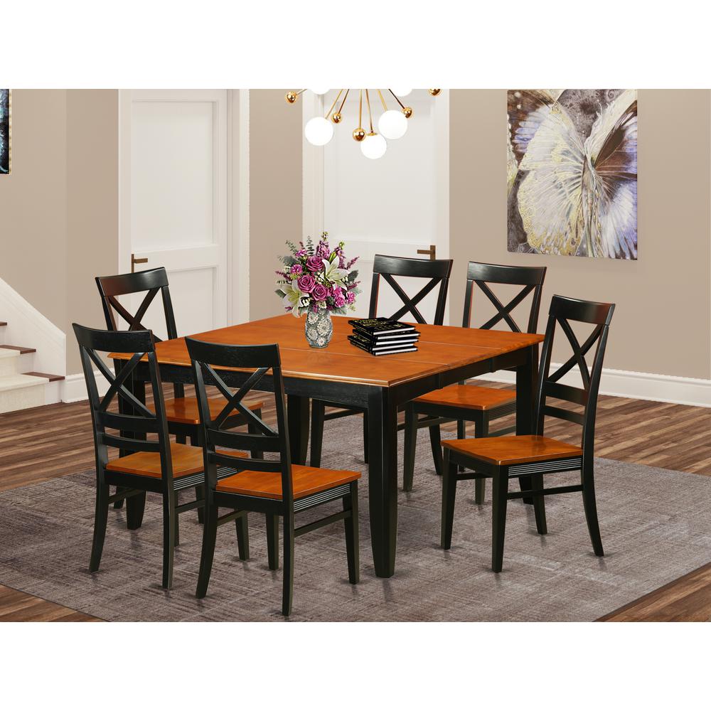 7  PC  Dining  room  set-Dining  Table  with  6  Wooden  Dining  Chairs. Picture 1