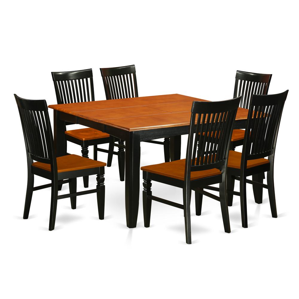 Dining Room Set Black & Cherry, PFWE7-BCH-W. Picture 1