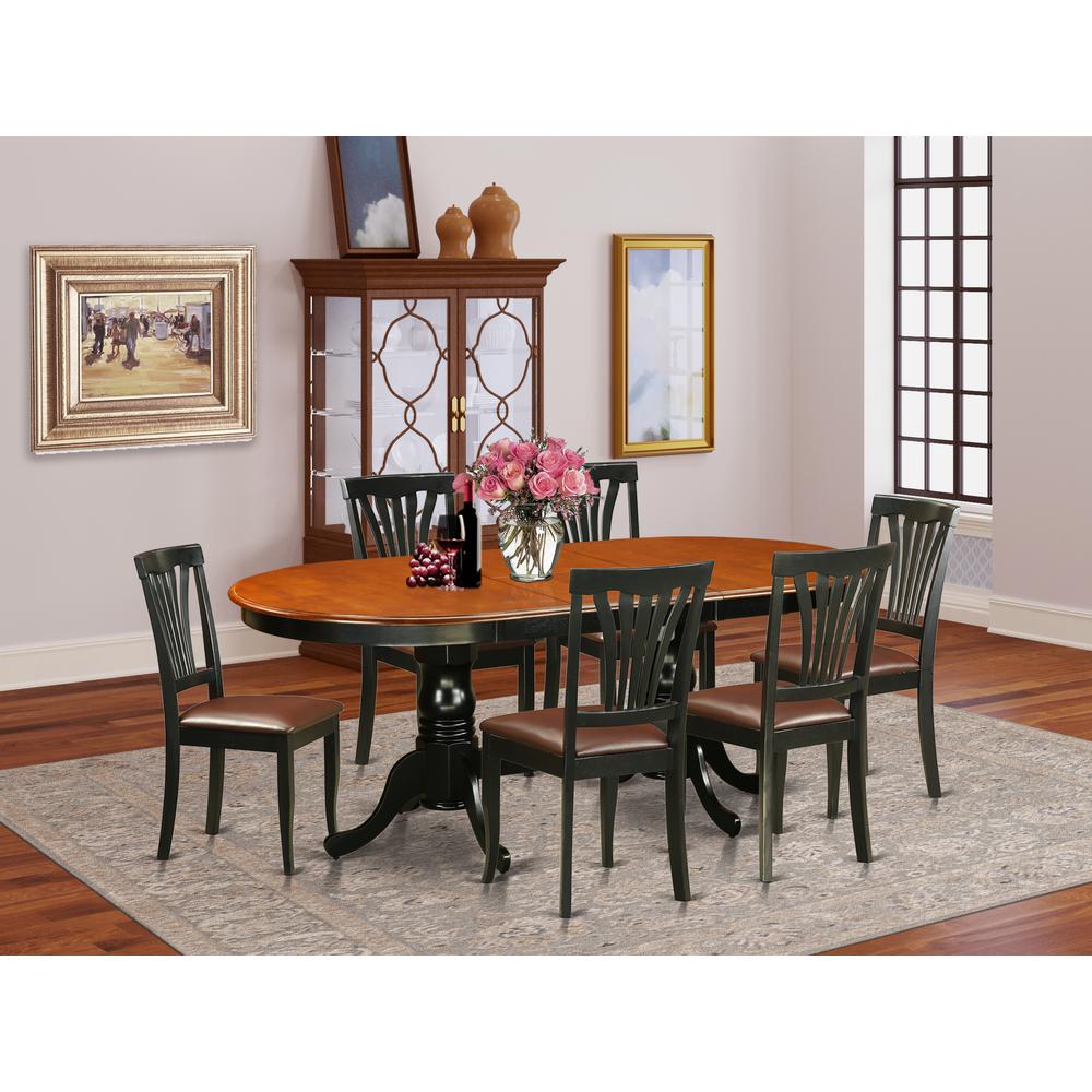 7  Pc  Dining  room  set-Dining  Table  with  6  Wooden  Dining  Chairs. Picture 1