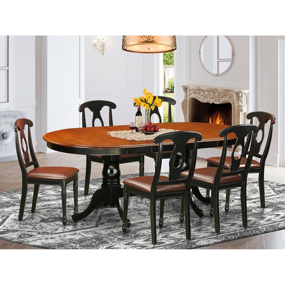 7  Pc  Dining  room  set-Dining  Table  with  6  Wooden  Dining  Chairs. Picture 1
