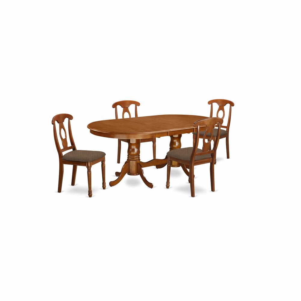 PLNA5-SBR-C 5 PC Dining room set-Dining Table and 4 Dinette Chairs. Picture 1
