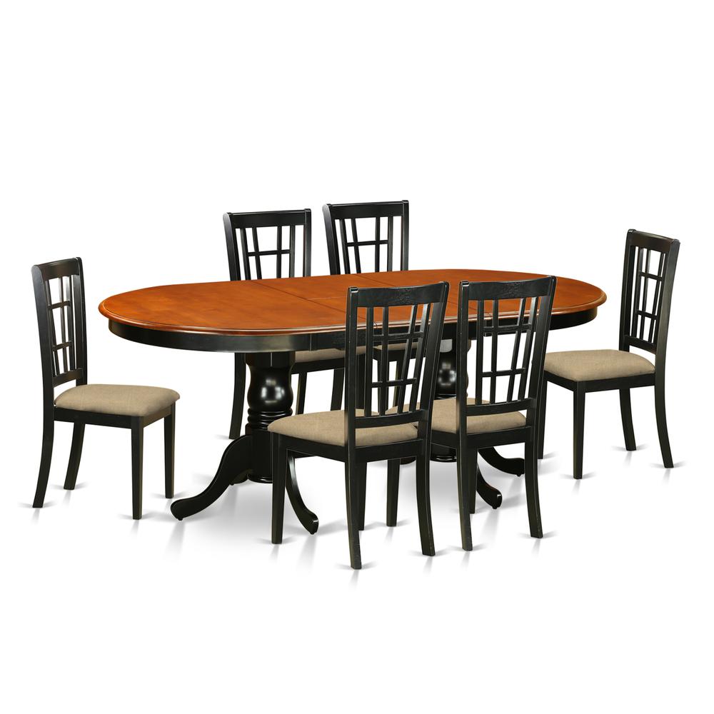 7  Pc  Dining  room  set-Dining  Table  with  6  Wood  Dining  Chairs. Picture 1