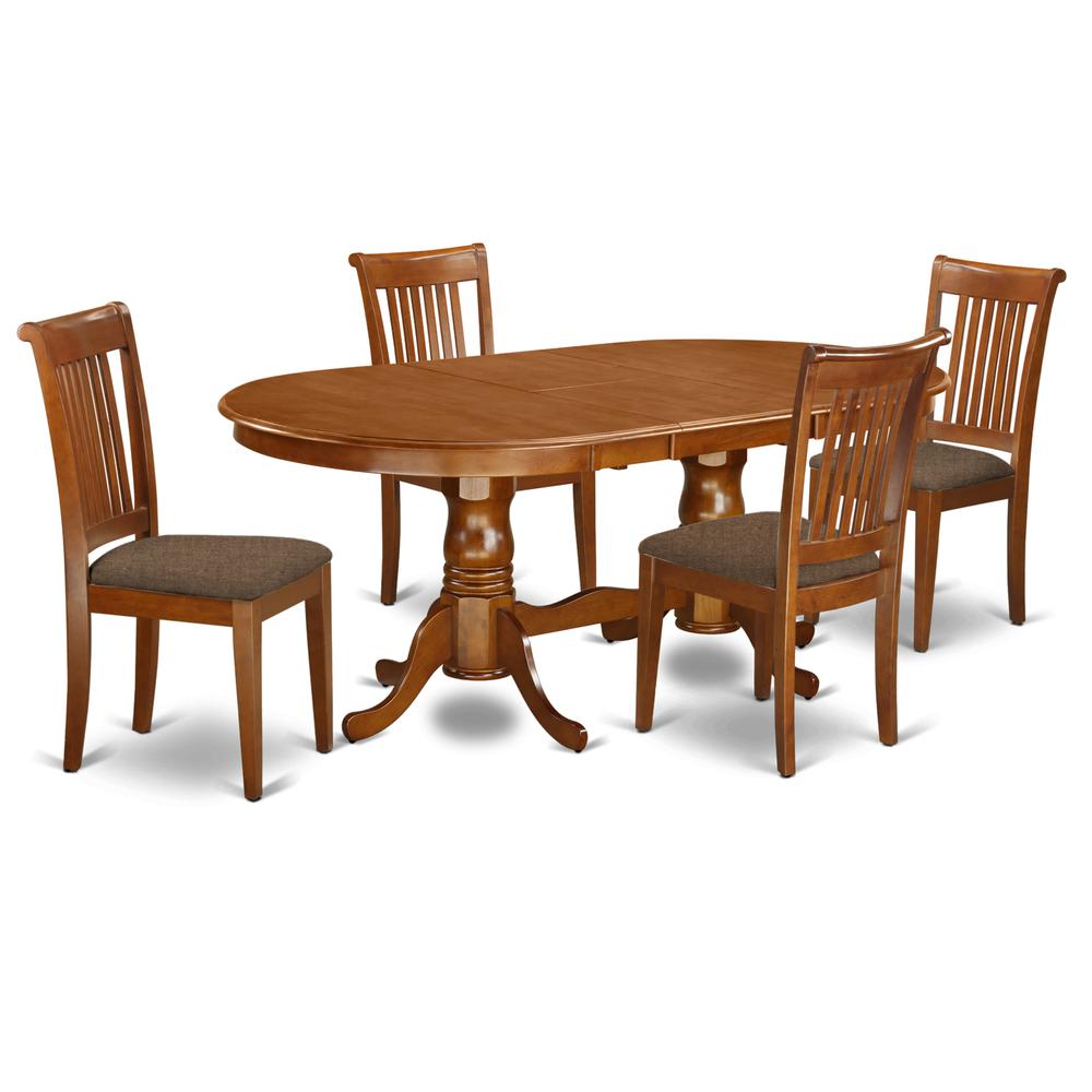 PLPO5-SBR-C 5 Pc Dining room set-Dining Table and 4 Dining Chairs.. Picture 1