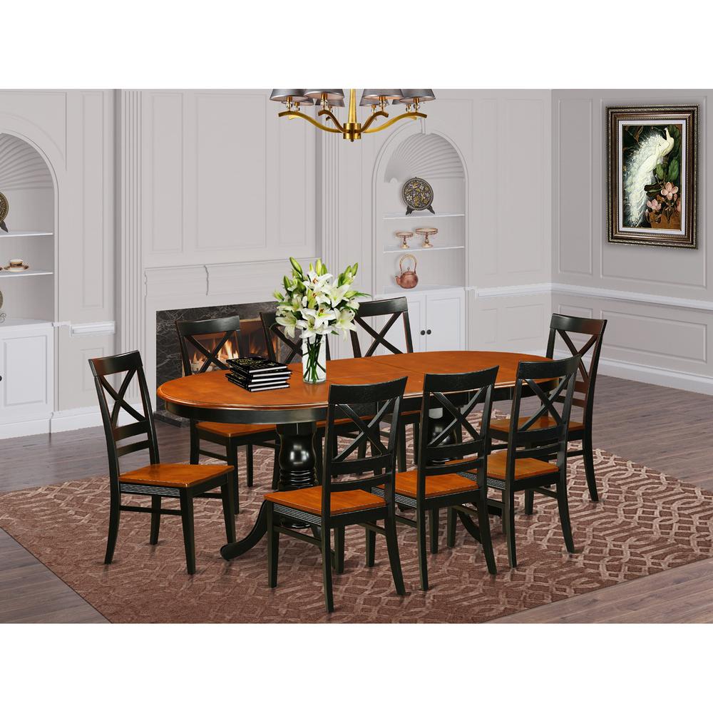 9 Pc Dining Set Dining Table With 8 Wooden Dining Chairs