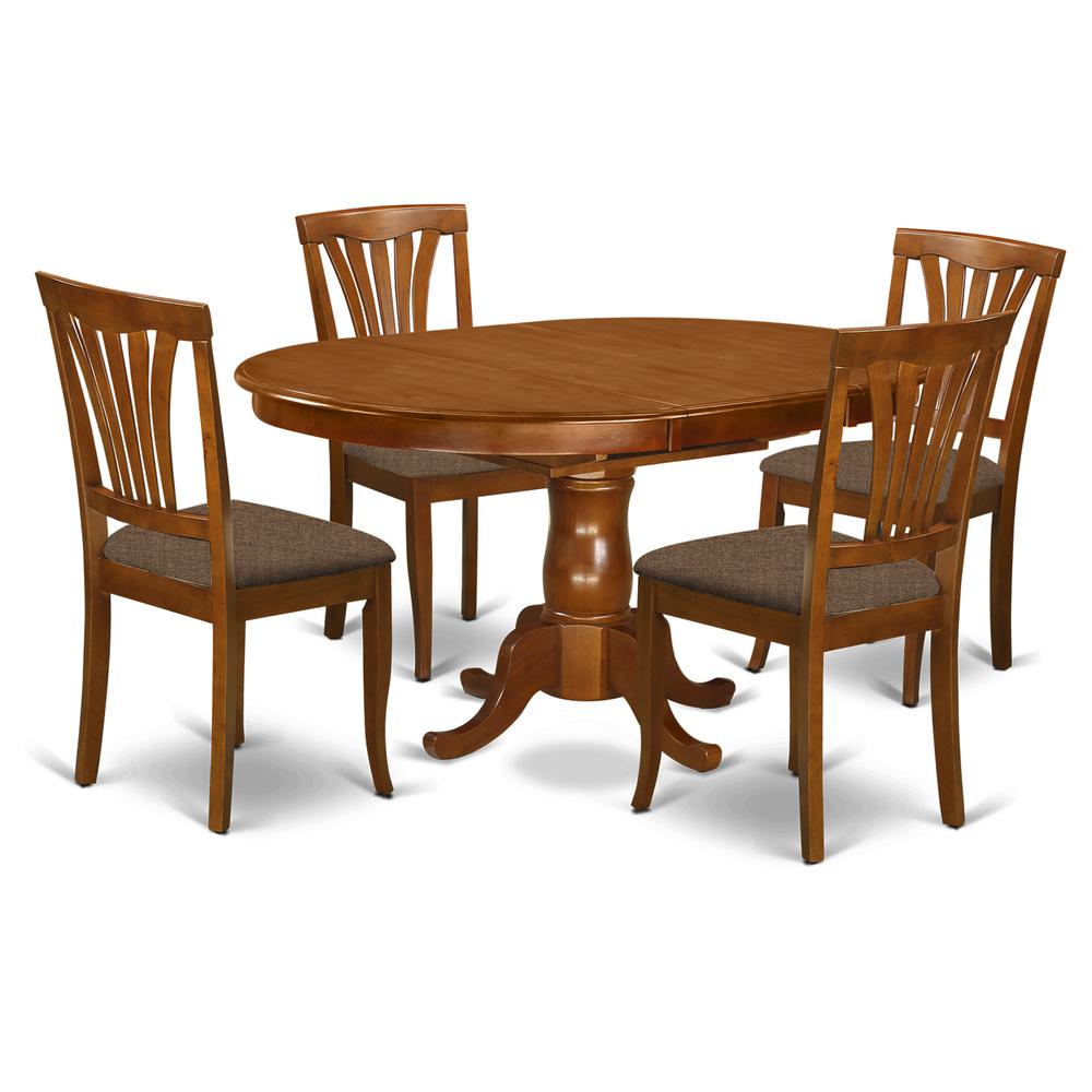 POAV5-SBR-C 5 Pc Dining room set for 4- Kitchen dinette Table and 4 Dining Chairs. Picture 1