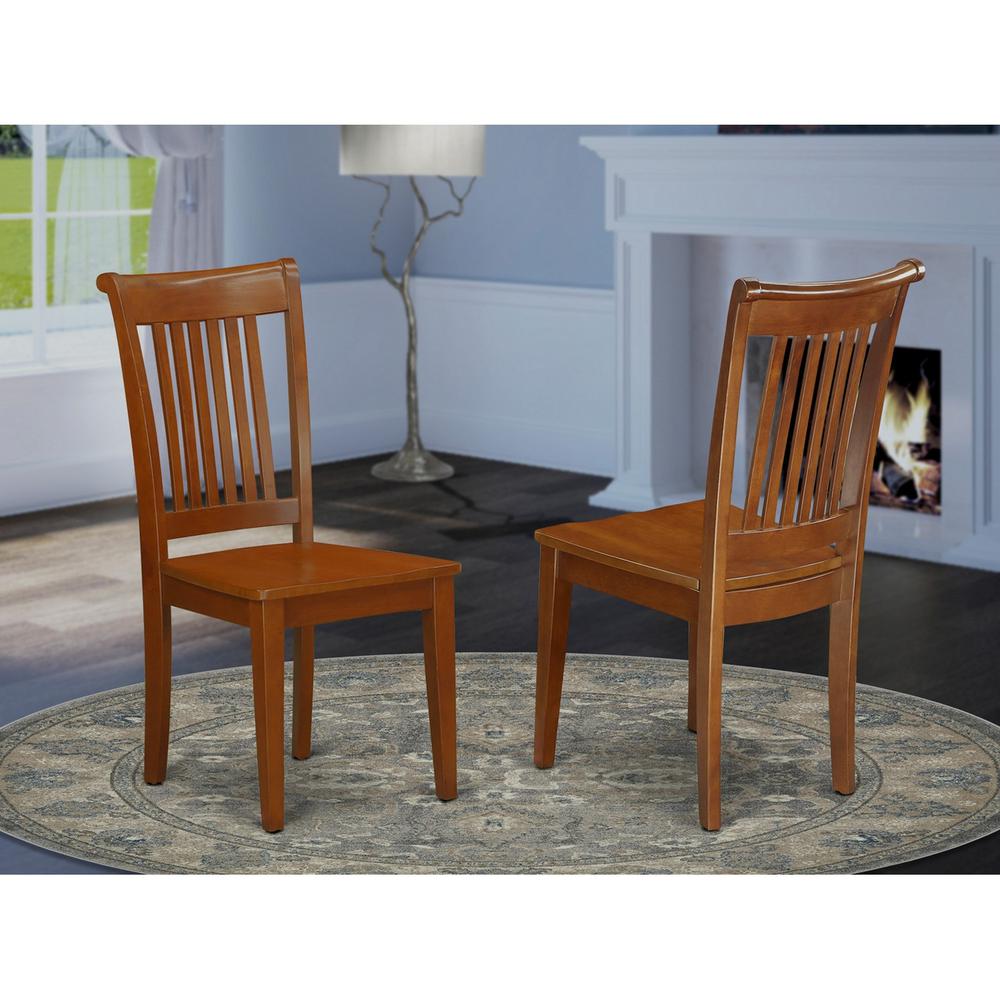 Portland  slat  back  dining  room  chair  with  wood  seat,  Set  of  2. Picture 1