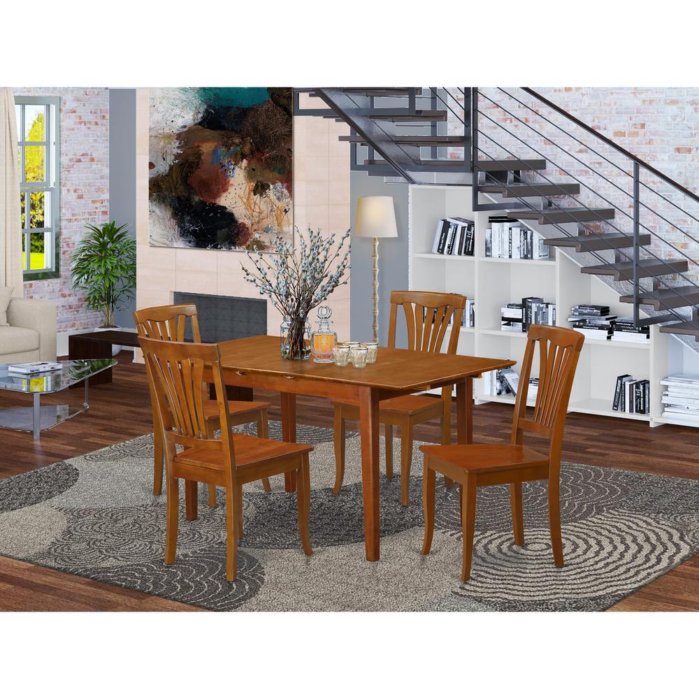 5  Pc  dinette  set  for  small  spaces  with  Leaf  and  4  Kitchen  Dining  Chairs. Picture 1
