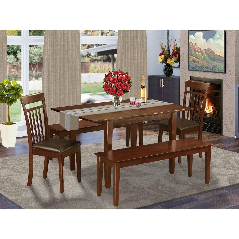 5  Pc  Dining  room  set  with  bench  -  Table  with  2  Dining  Chairs  and  2  Benches. Picture 1