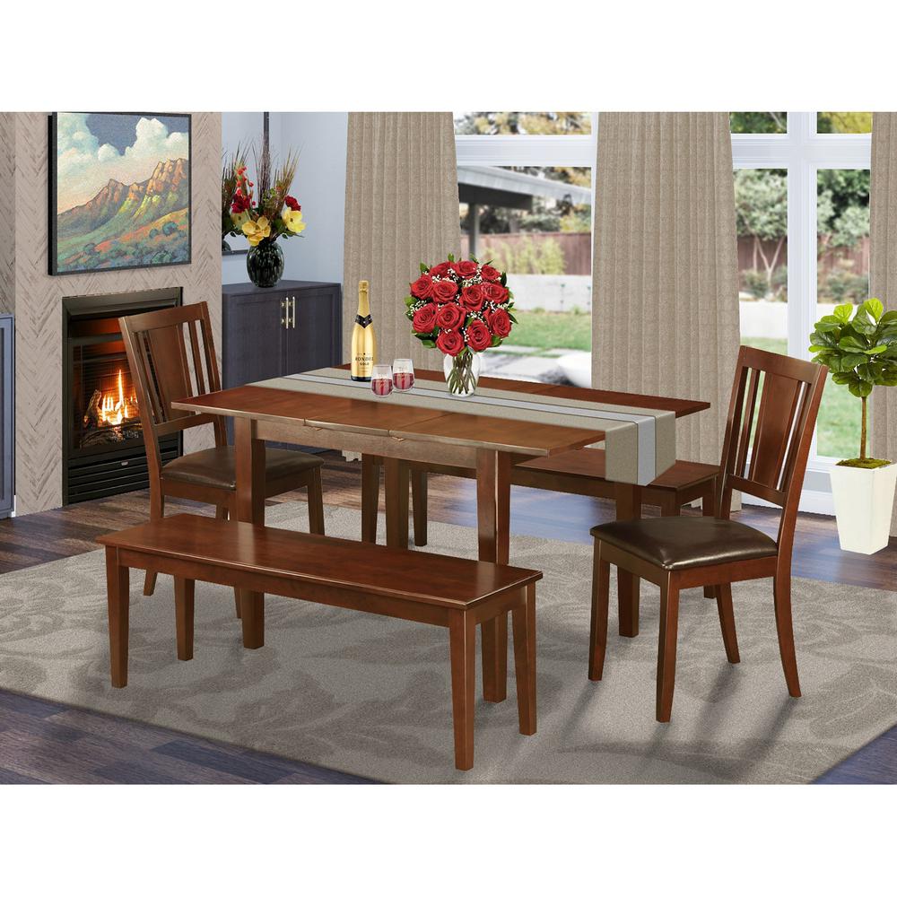 5  Pc  Dining  room  set  with  bench  -Kitchen  Table  with  2  Dining  Chairs  and  2  Benches. The main picture.