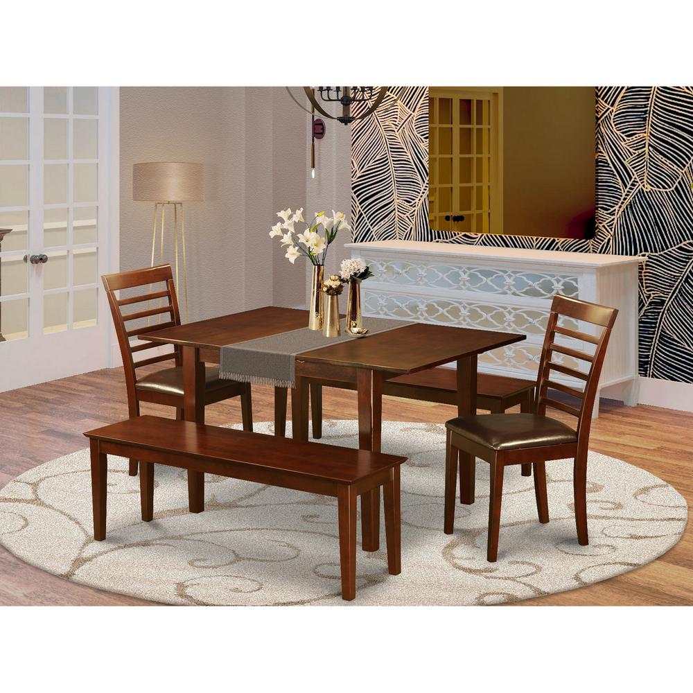 5  PC  Dining  room  set  with  bench  -Table  with  2  Dining  Table  Chairs  and  2  Benches. Picture 1
