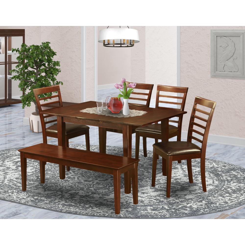 6  Pc  Kitchen  Table  with  bench  -Kitchen  Tables  with  4  Kitchen  Chairs  and  Bench. Picture 1