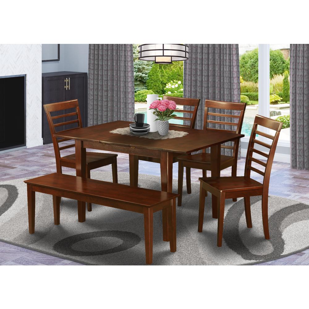 6  Pc  Dining  room  set  with  bench  -Table  with  4  Chairs  and  Dining  Bench. Picture 1
