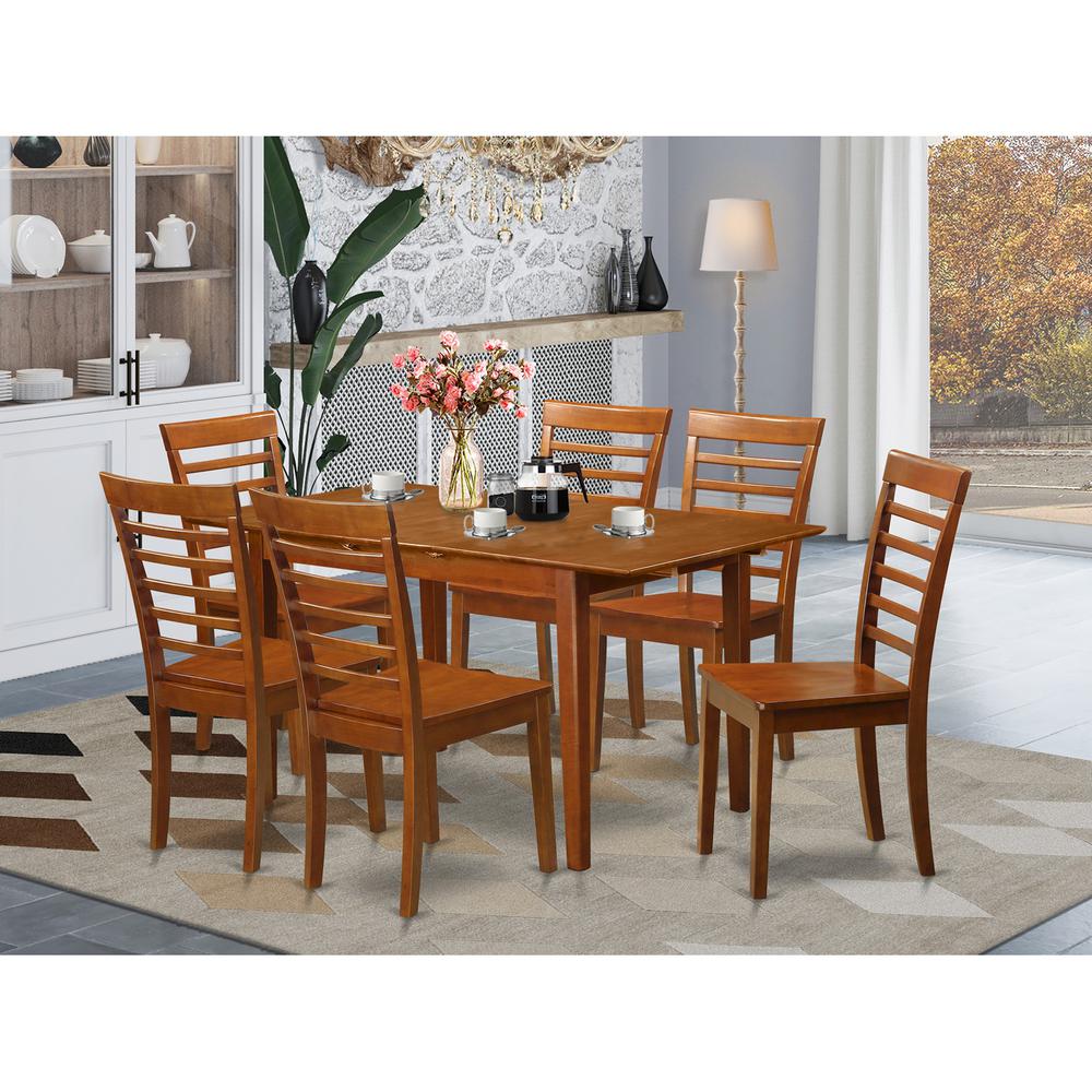 7  PC  Kitchen  Tables  and  chair  set  Table  with  a  12in  Leaf  and  6  Kitchen  Chairs. Picture 1
