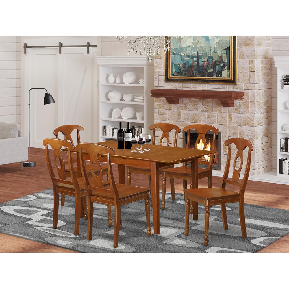 7  PC  Kitchen  Table  set  Table  with  Leaf  and  6  Dining  Chairs. Picture 1