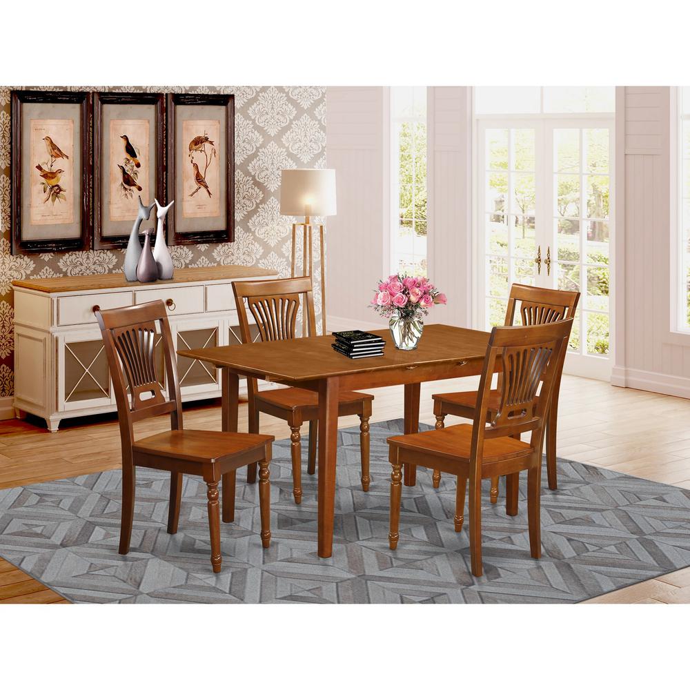 5  PC  Kitchen  dinette  set  Table  with  Leaf  and  4  Kitchen  Dining  Chairs. Picture 1