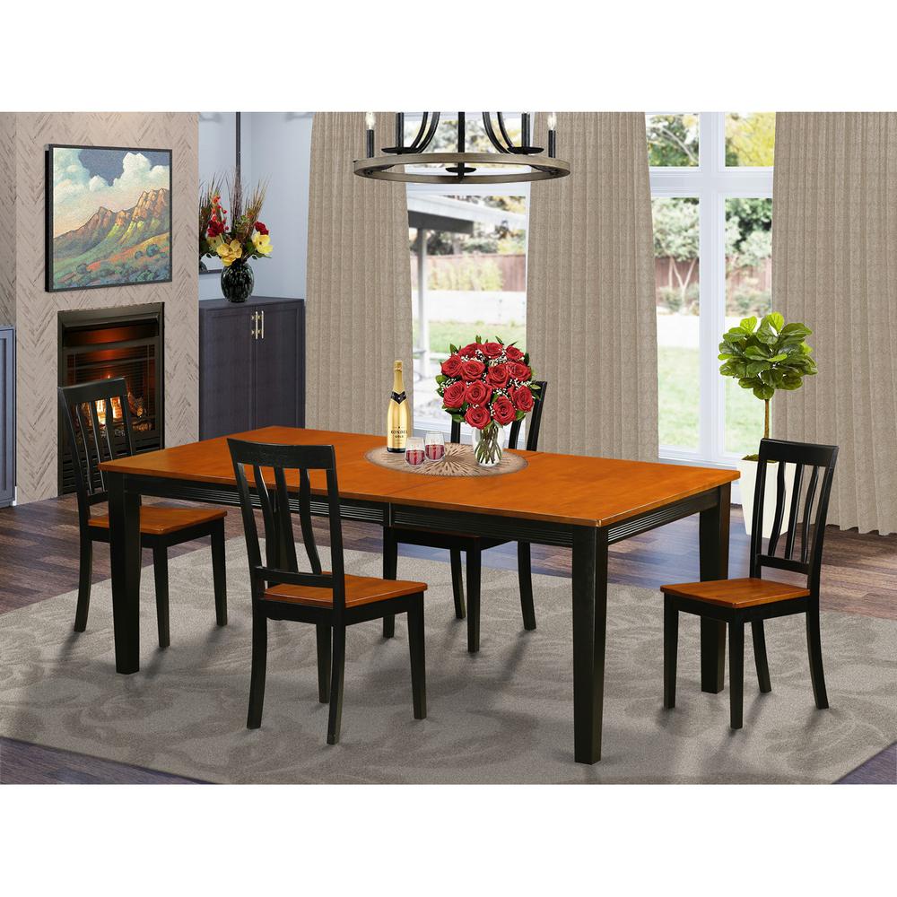 5  PC  Dining  set-Dining  Table  with  4  Wooden  Dining  Chairs. Picture 1