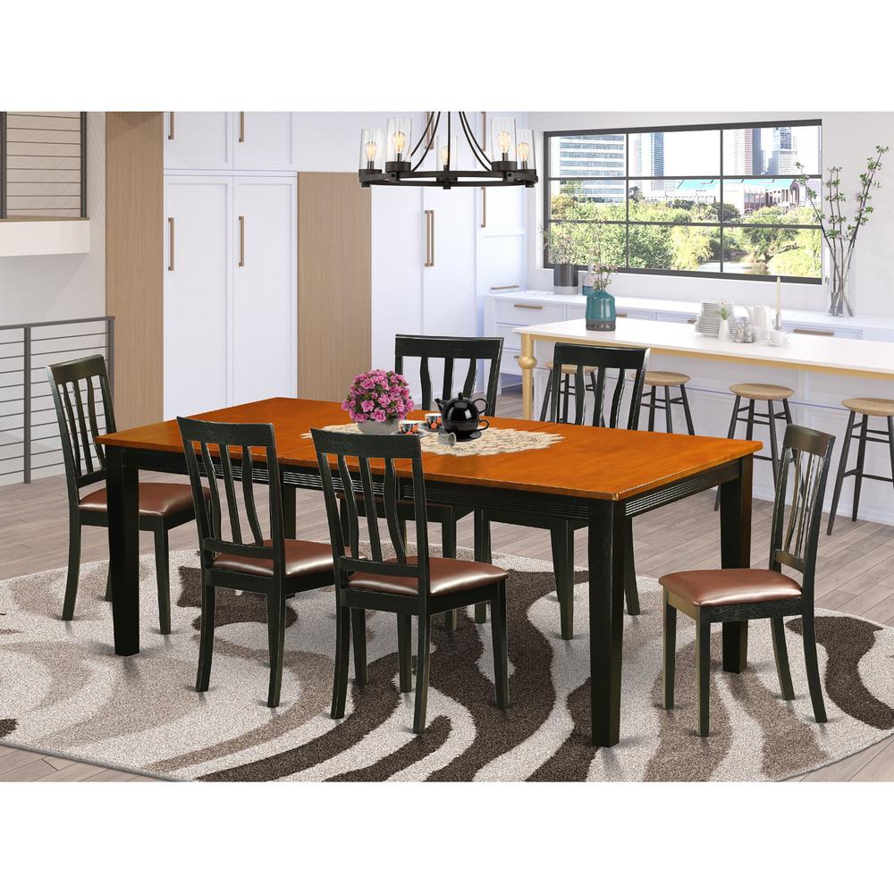 7  PC  Dining  set-Dining  Table  with  6  Wooden  Dining  Chairs. Picture 1