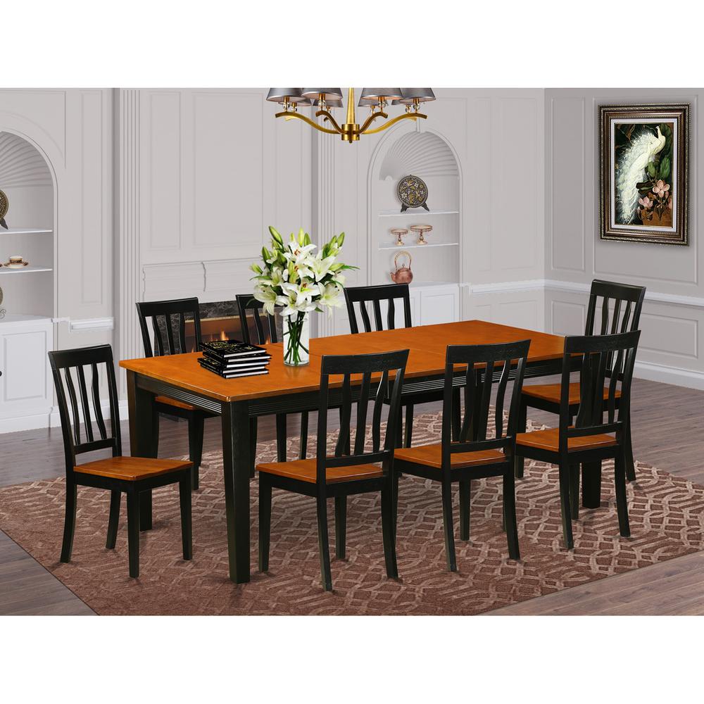 9  PC  Dining  set-Dining  Table  with  8  Wooden  Dining  Chairs. Picture 1