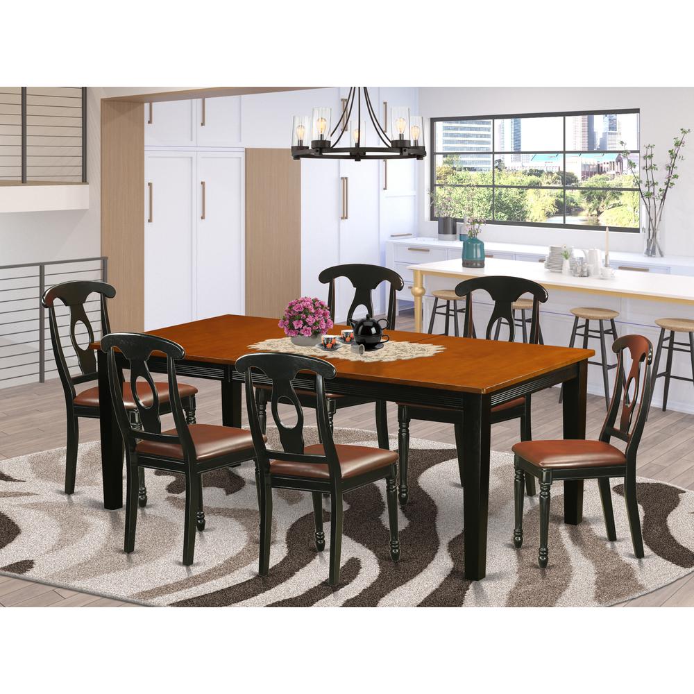 7  PC  Dining  set-Dining  Table  with  6  Wooden  Dining  Chairs. The main picture.