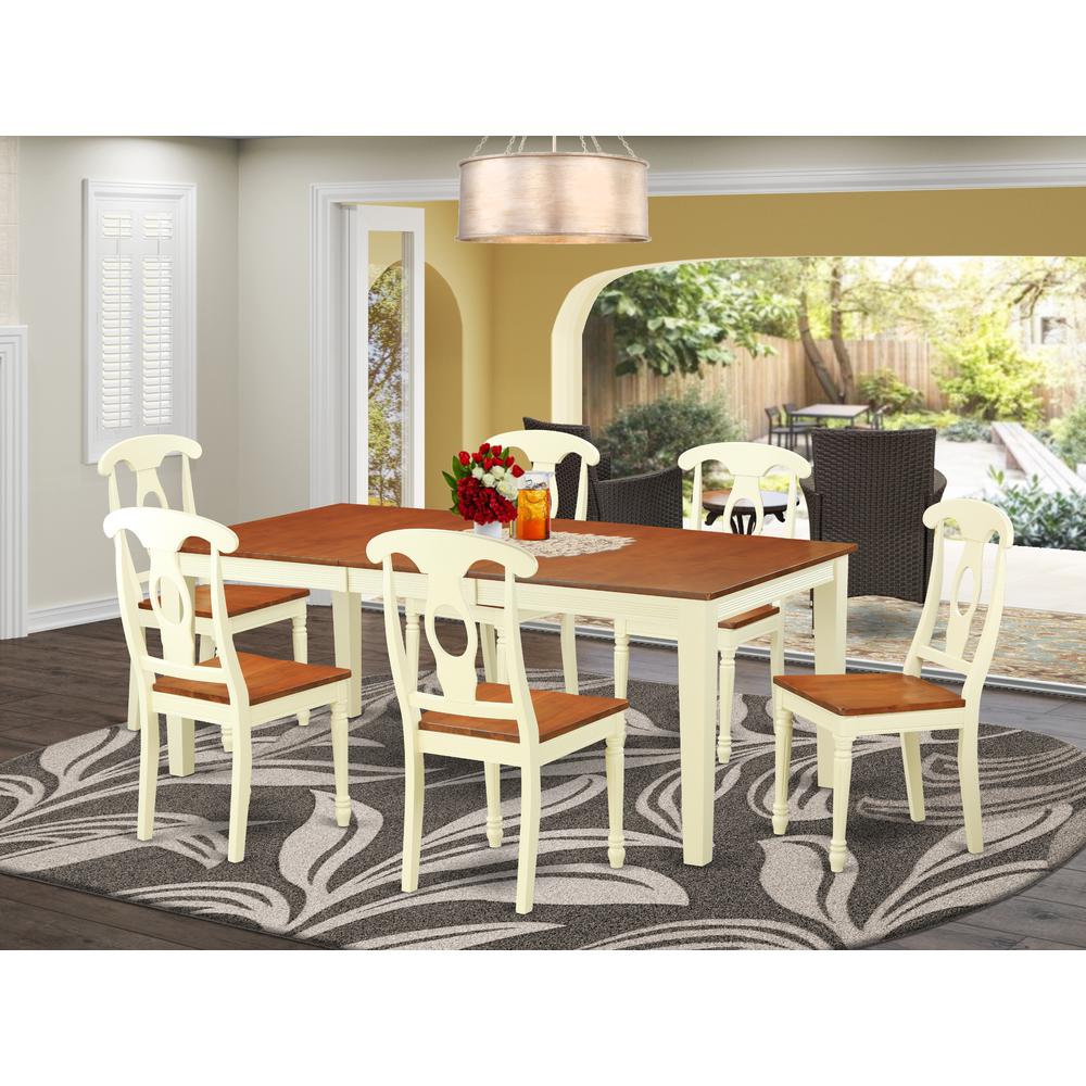 7  Pc  Kitchen  nook  Dining  set  -Dining  Table  and  6  Dining  Chairs. Picture 1