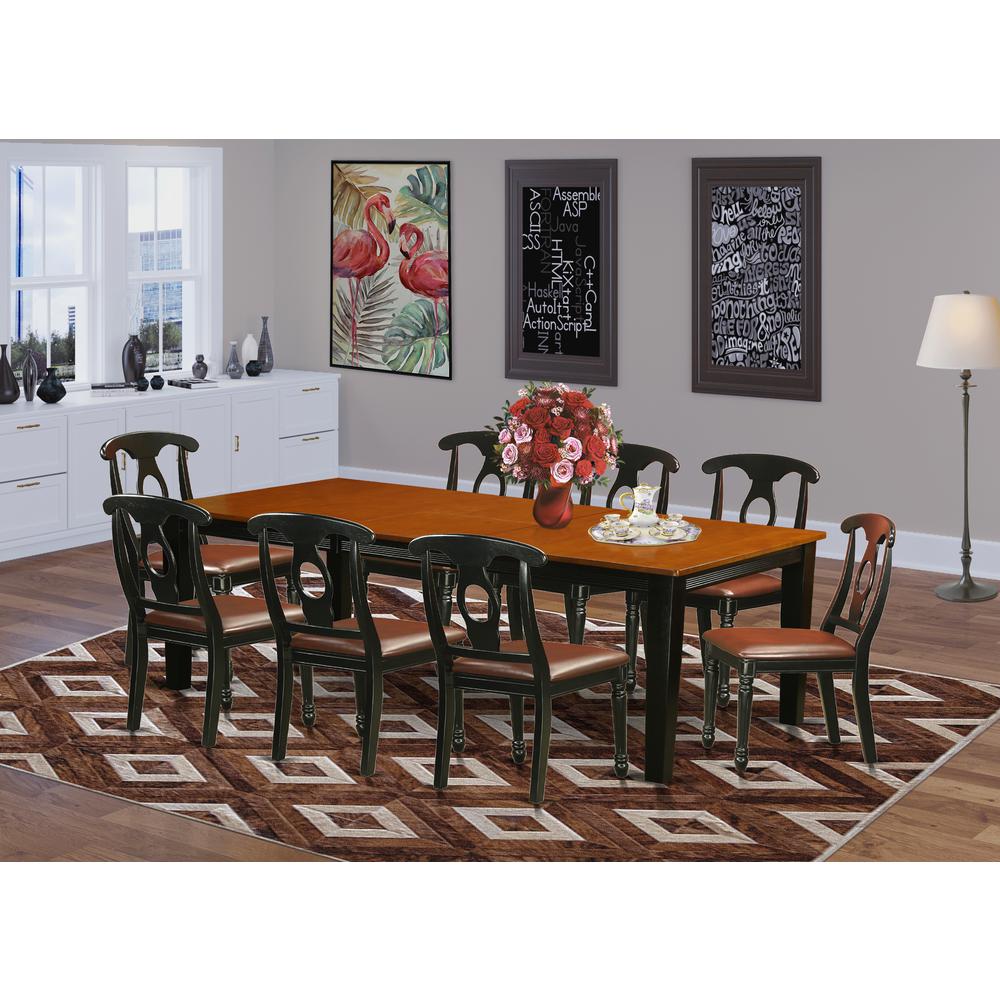 9  PC  Dining  set-Dining  Table  with  8  Wooden  Dining  Chairs. Picture 1
