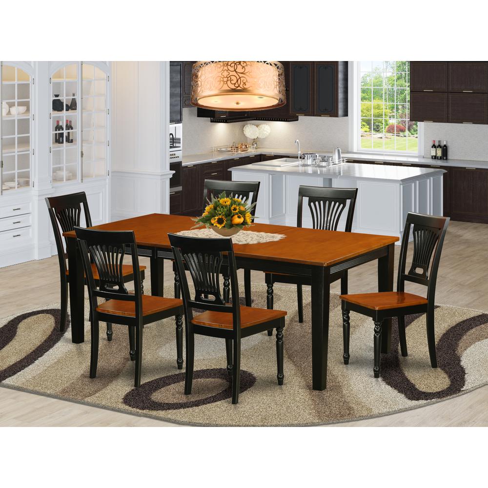 7  Pc  Dining  room  set-Dining  Table  and  6  Wood  Dining  Chairs. Picture 1