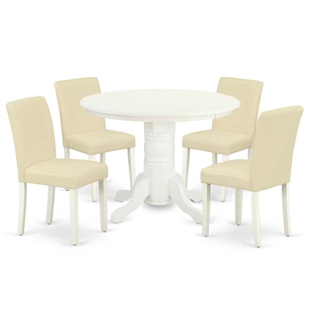 Dining Room Set Linen White, SHAB5-LWH-64. Picture 1