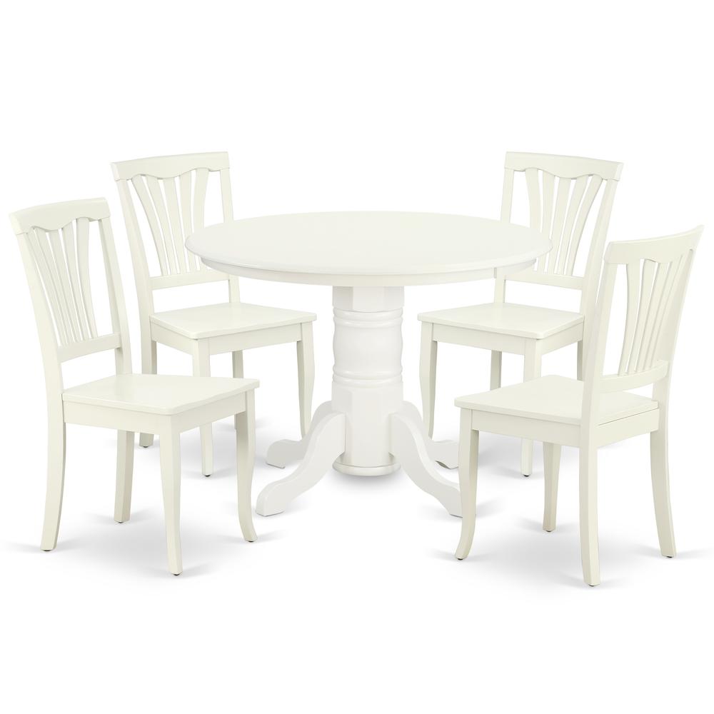 Dining Room Set Linen White, SHAV5-LWH-W. Picture 1