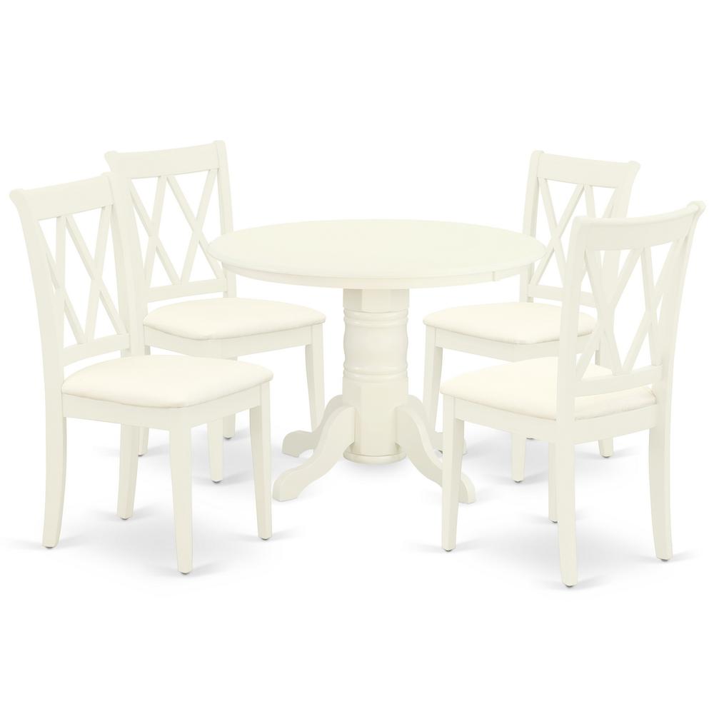 Dining Room Set Linen White, SHCL5-WHI-C. Picture 1