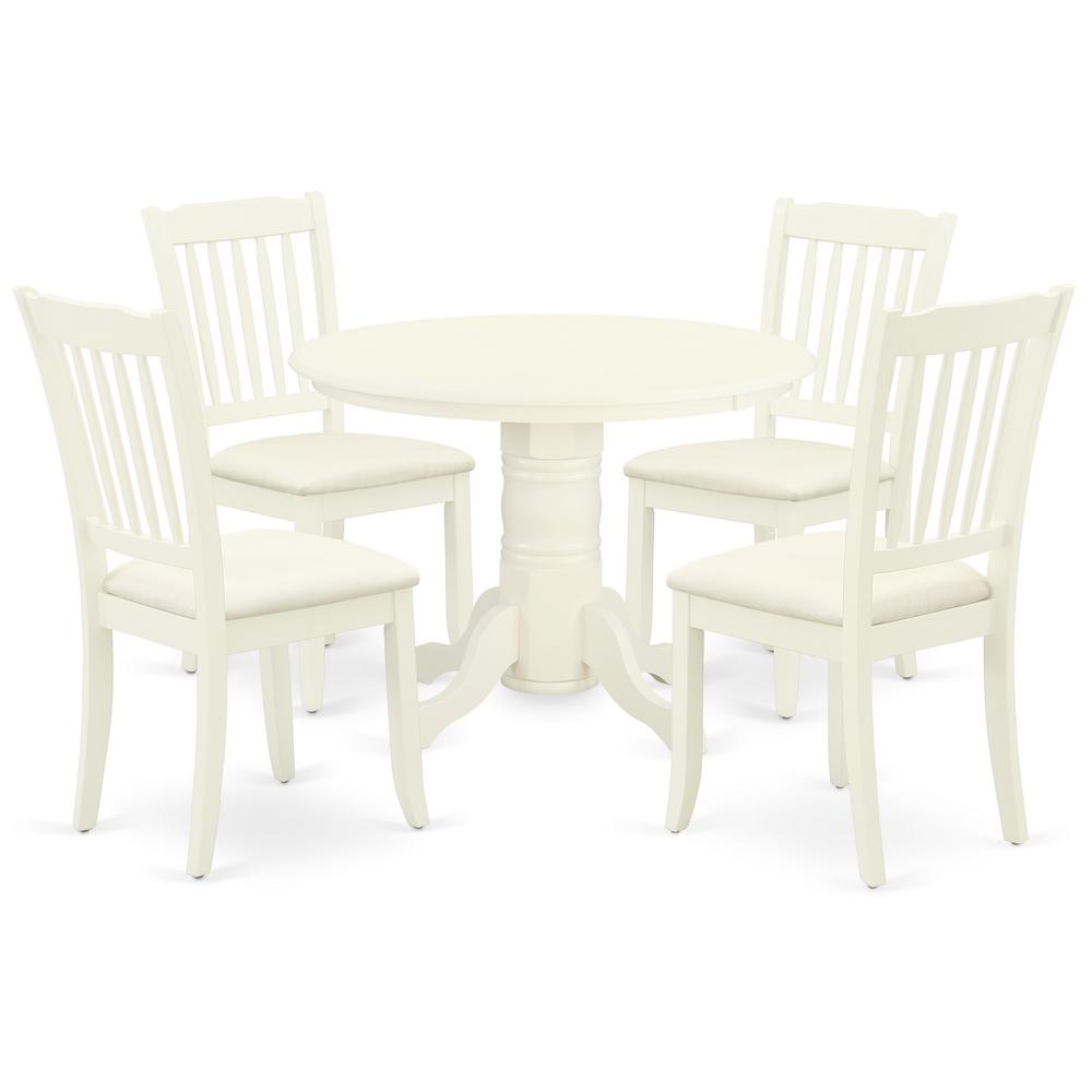Dining Room Set Linen White, SHDA5-WHI-C. Picture 1