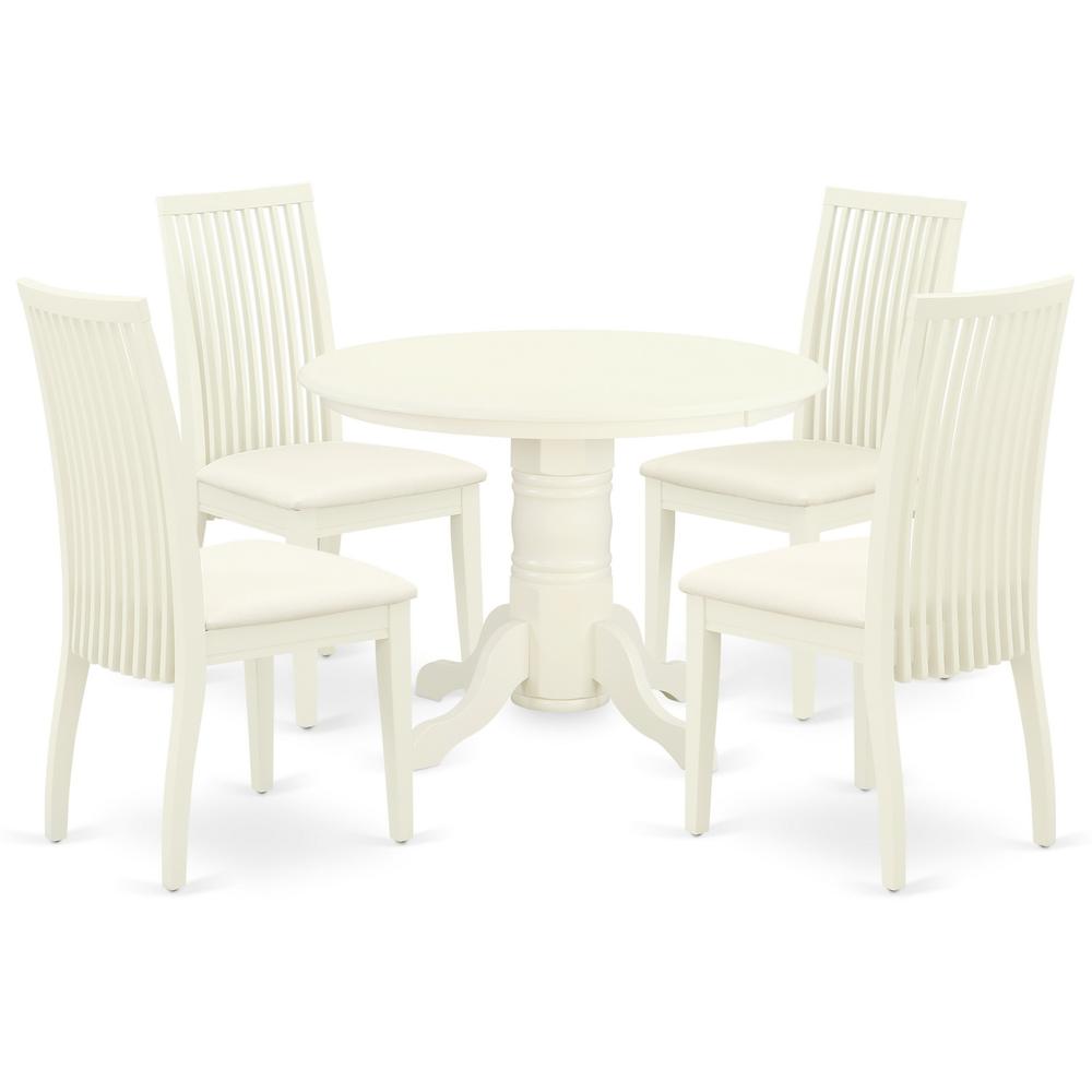 Dining Room Set Linen White, SHIP5-WHI-C. Picture 1