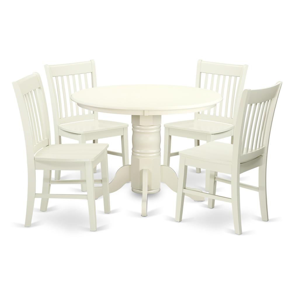 Dining Room Set Linen White, SHNO5-LWH-W. Picture 1