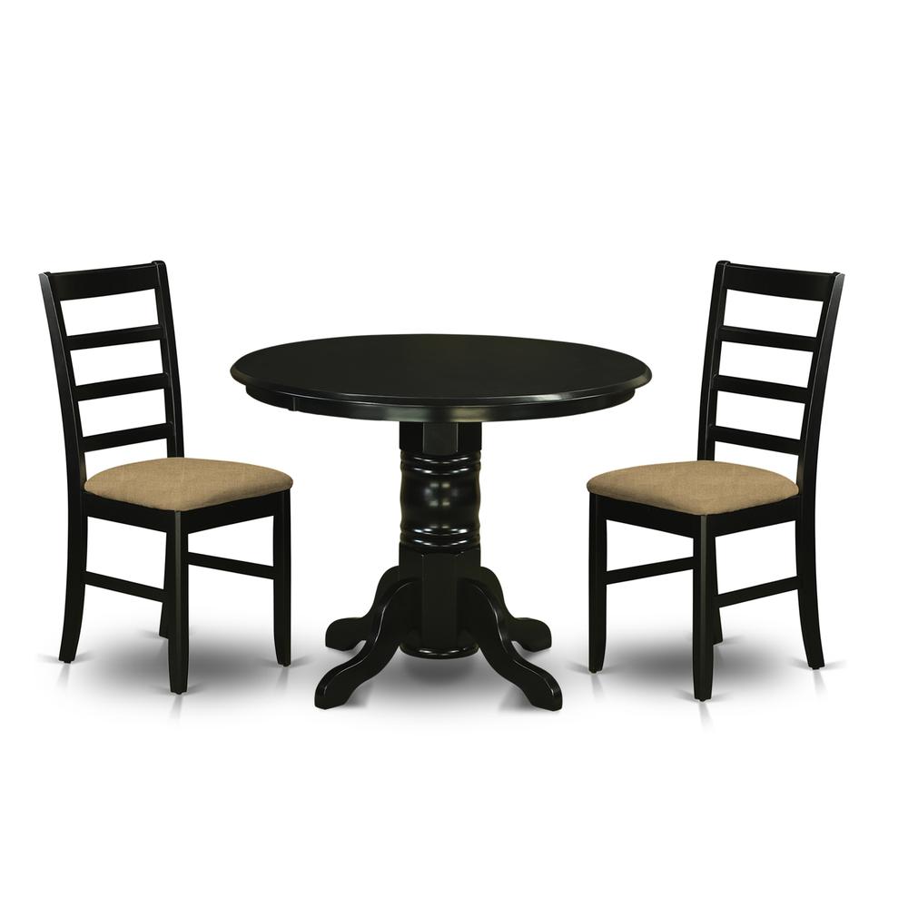 SHPF3-BLK-C 3 PcTable set for 2-Dining Table and 2 dinette Chairs. Picture 1