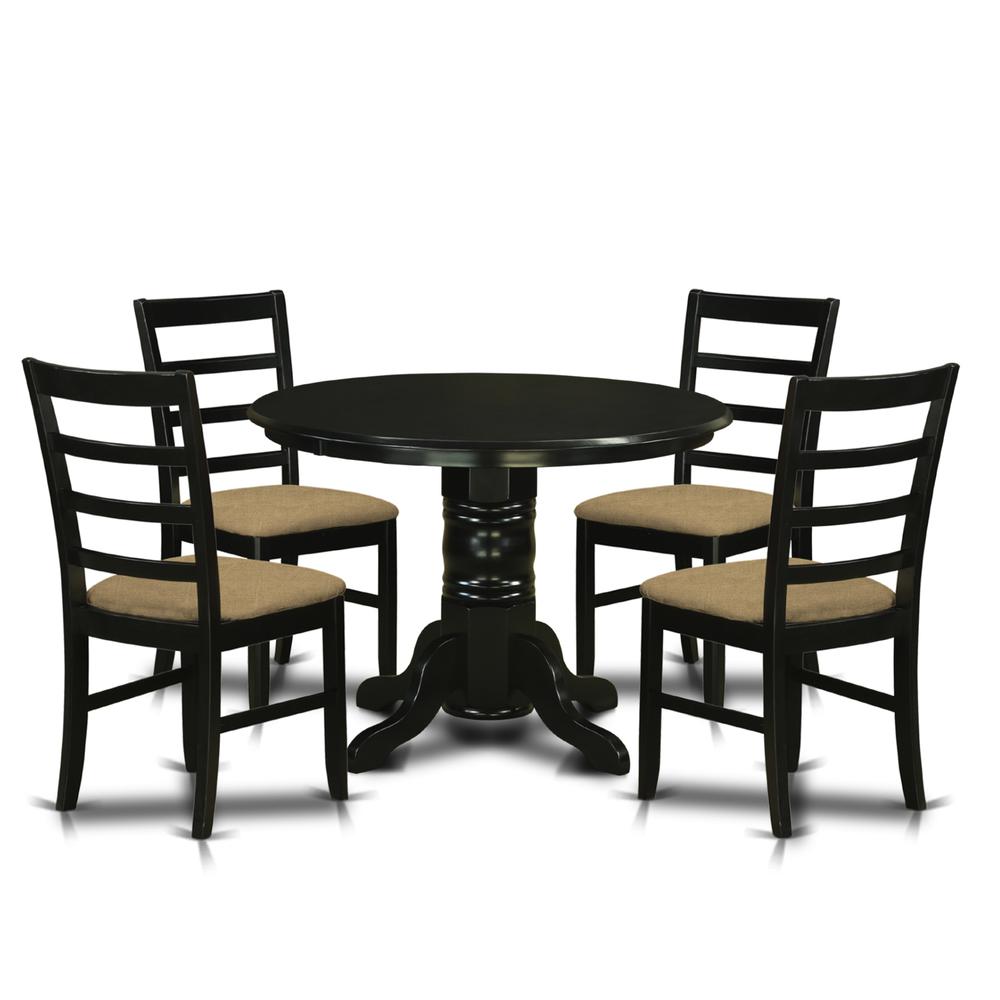 SHPF5-BLK-C 5 Pc Dining room set for 4-Dining Table and 4 Dining Chairs. Picture 1