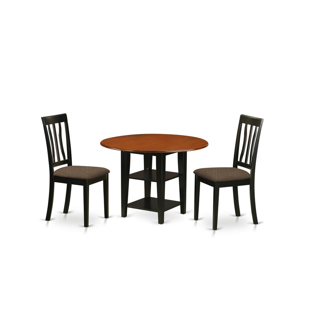 Dining Room Set Black & Cherry, SUAN3-BCH-C. Picture 1