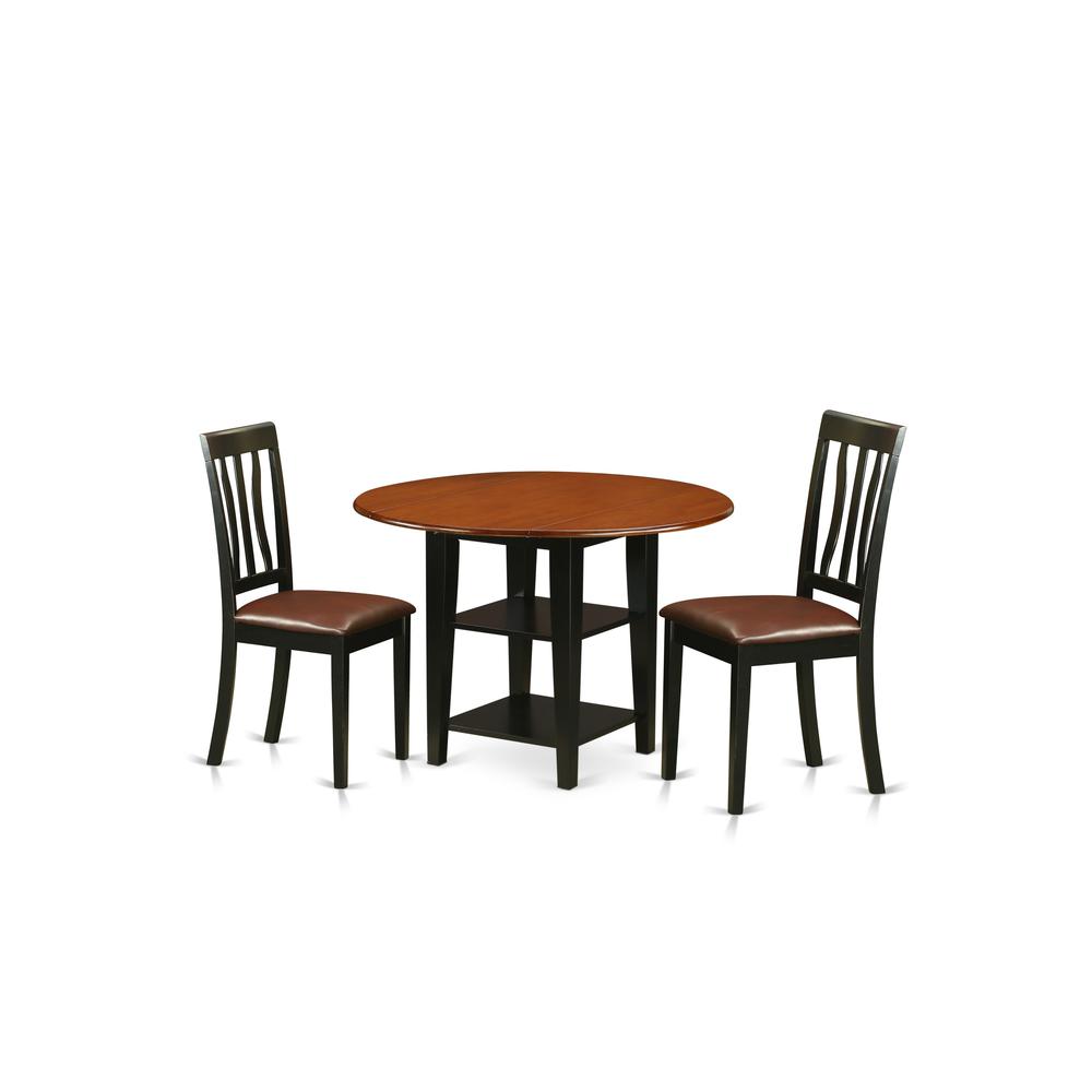 Dining Room Set Black & Cherry, SUAN3-BCH-LC. Picture 1