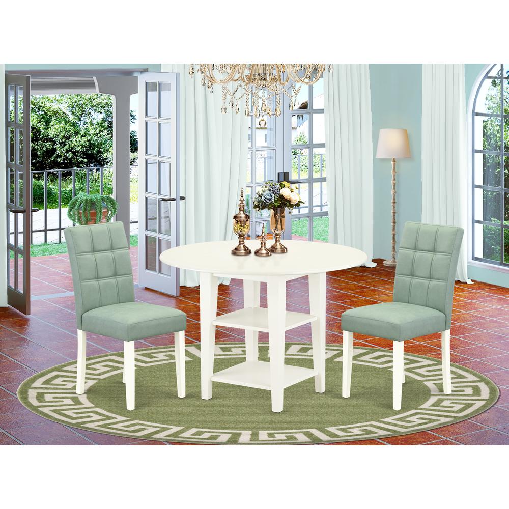 3 Piece Dining Room Table Set consists A Wood Dining Table. Picture 1