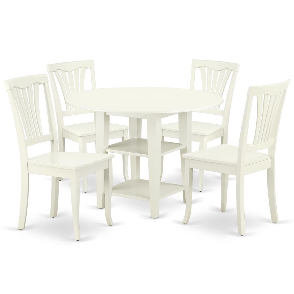 Dining Room Set Linen White, SUAV5-LWH-W. Picture 1