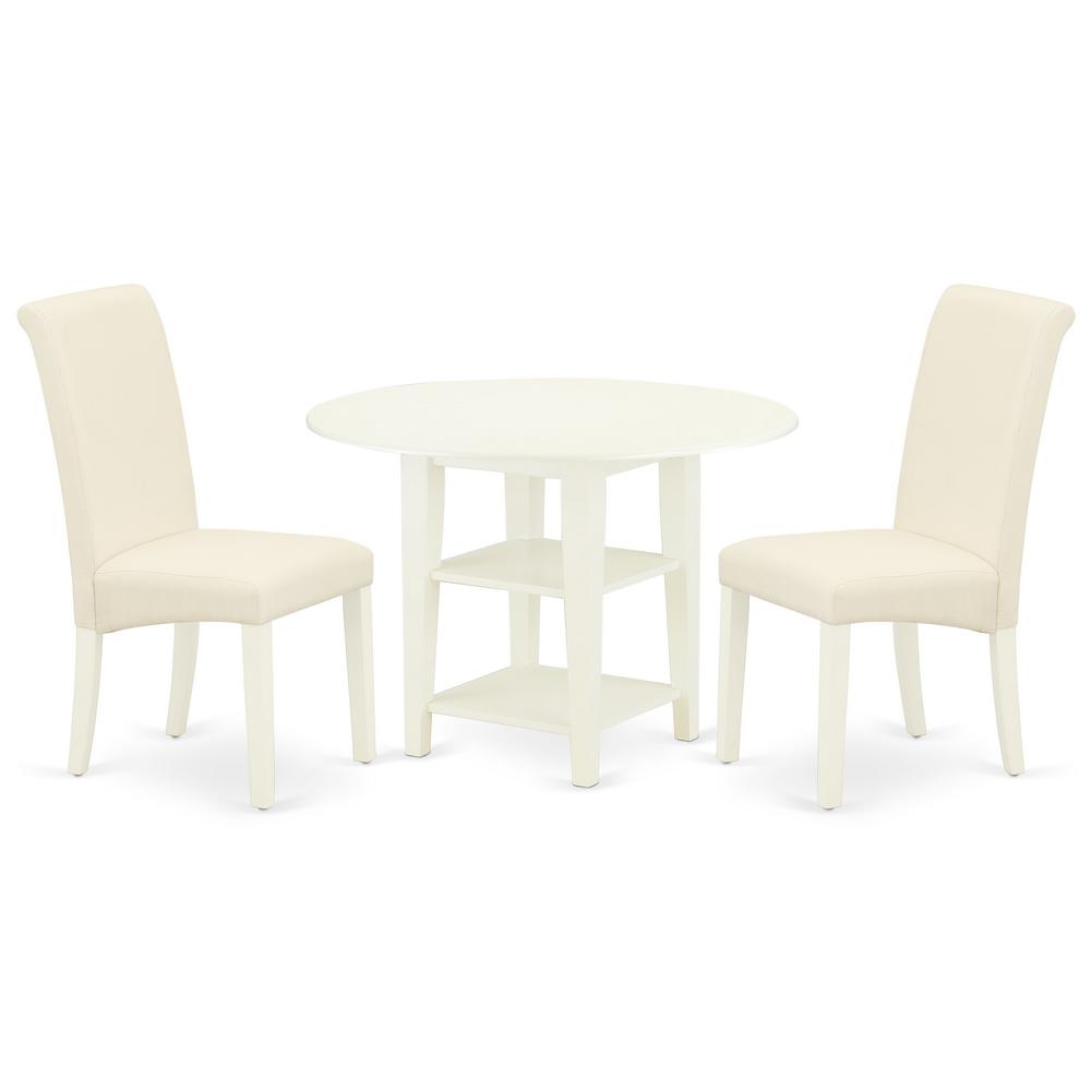 Dining Room Set Linen White, SUBA3-LWH-01. Picture 1