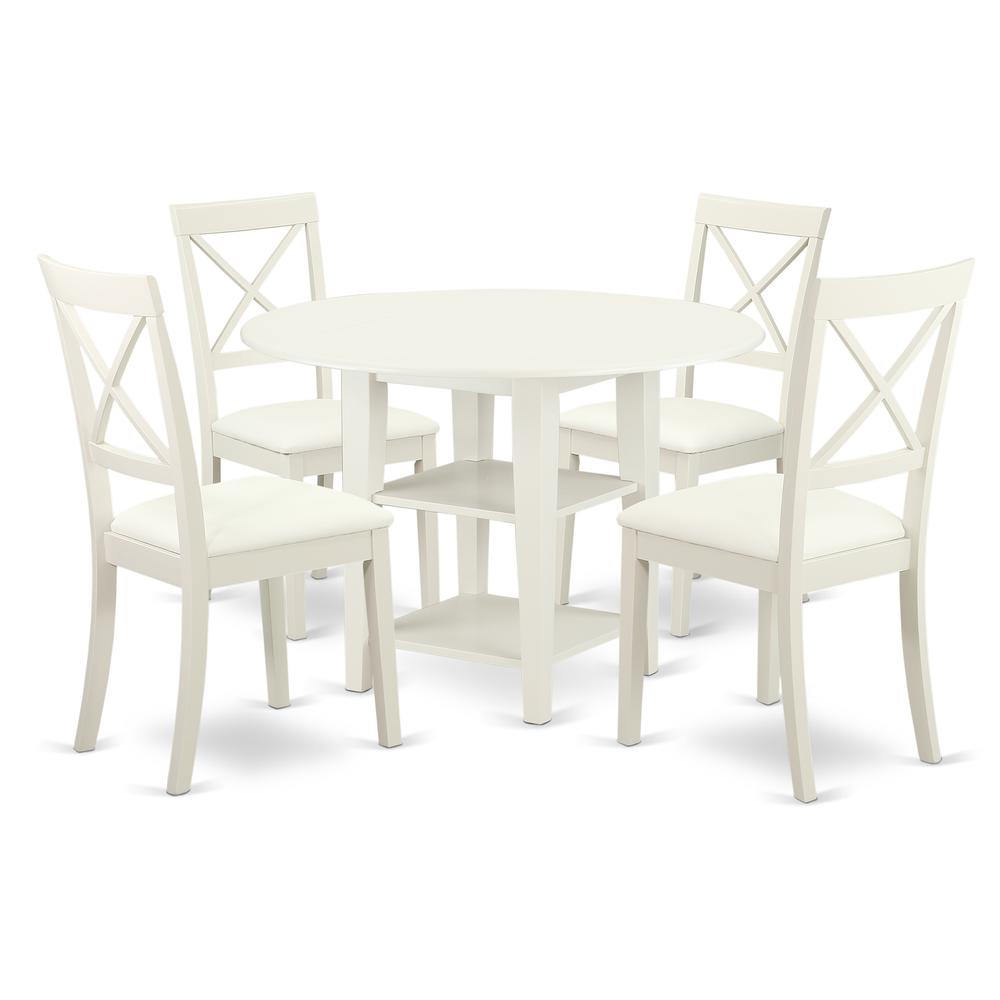 Dining Room Set Linen White, SUBO5-LWH-LC. Picture 1