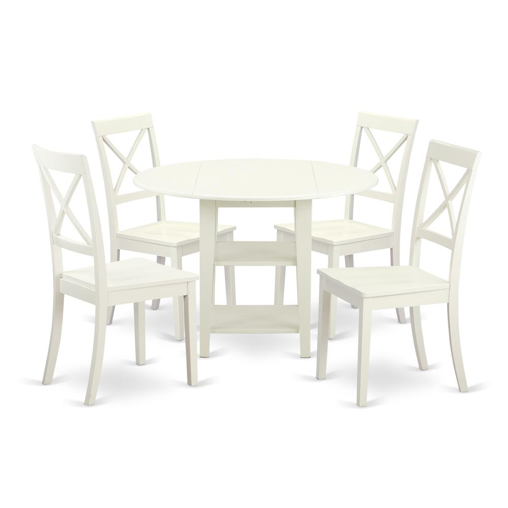 Dining Room Set Linen White, SUBO5-LWH-W. Picture 1