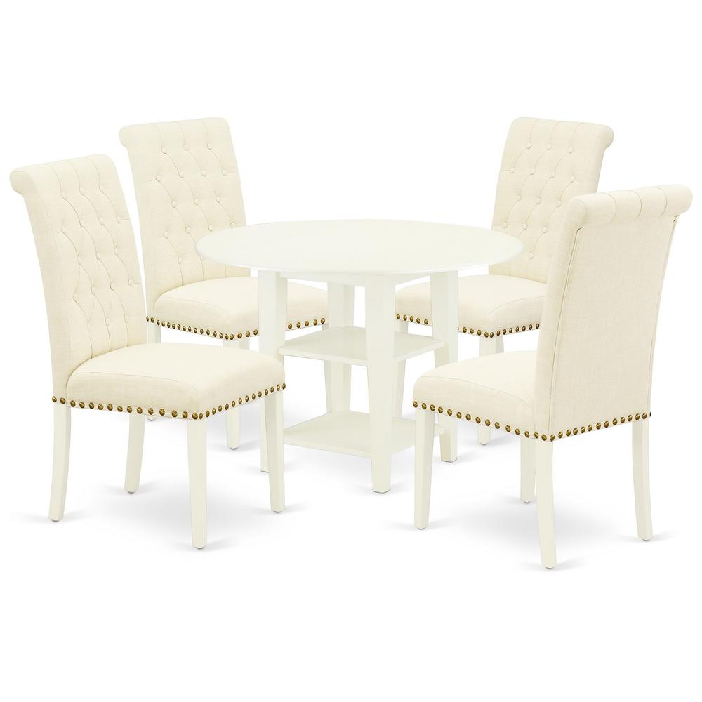 Dining Room Set Linen White, SUBR5-LWH-02. Picture 1