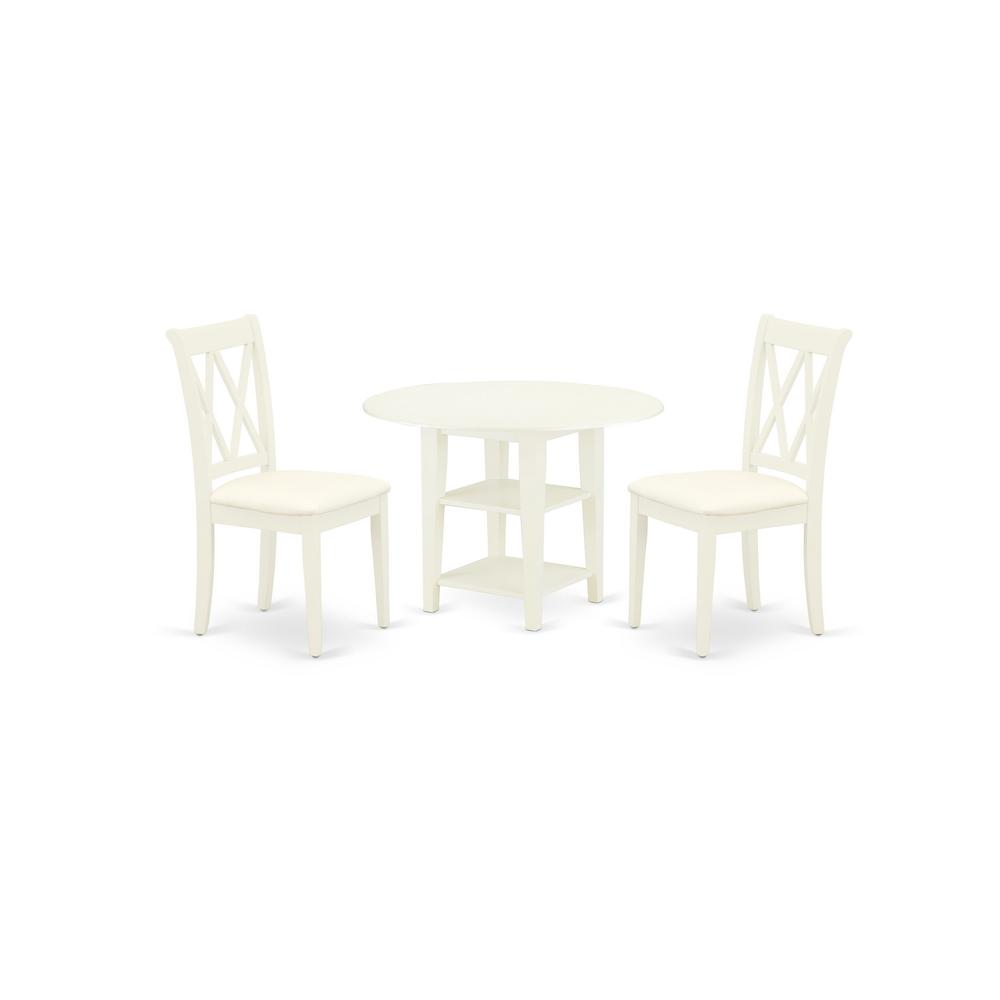 Dining Room Set Linen White, SUCL3-LWH-C. Picture 1