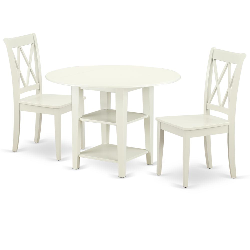 Dining Room Set Linen White, SUCL3-LWH-W. Picture 1