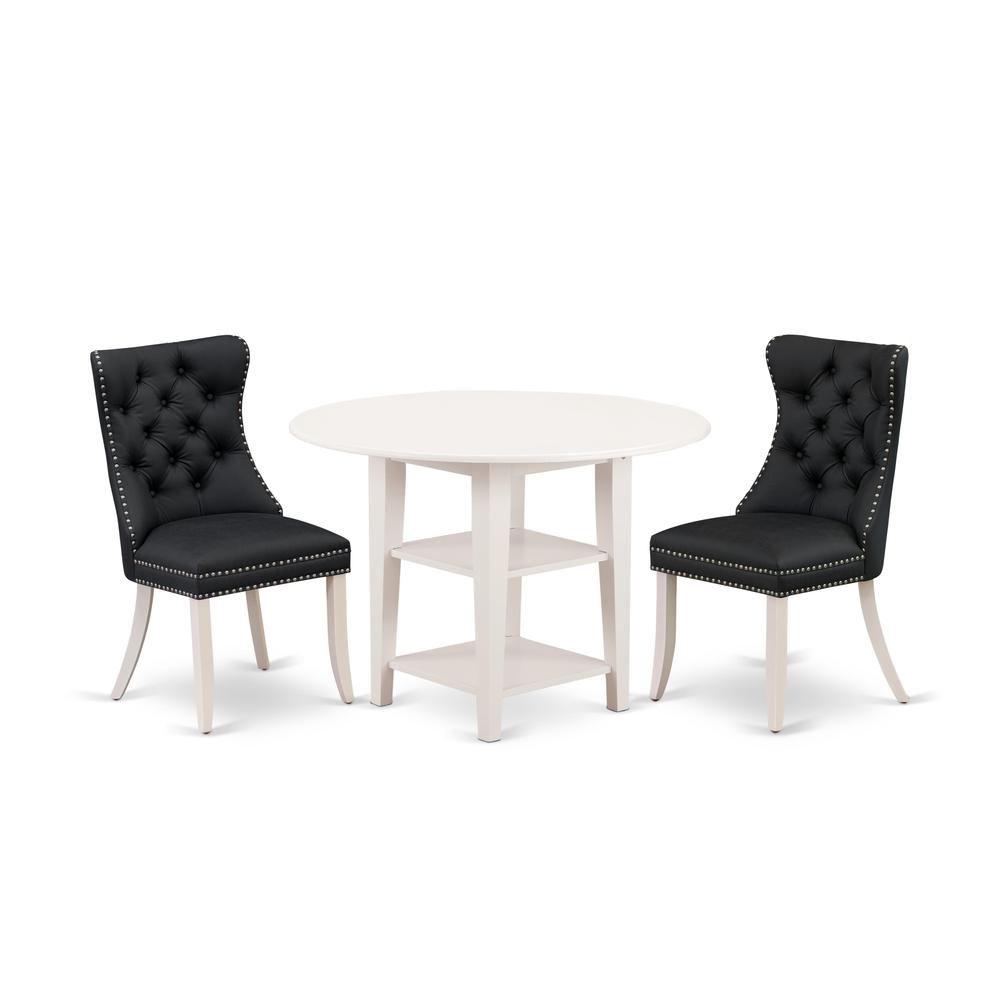 3 Piece Dining Table Set Consists of a Round Kitchen Table. Picture 6